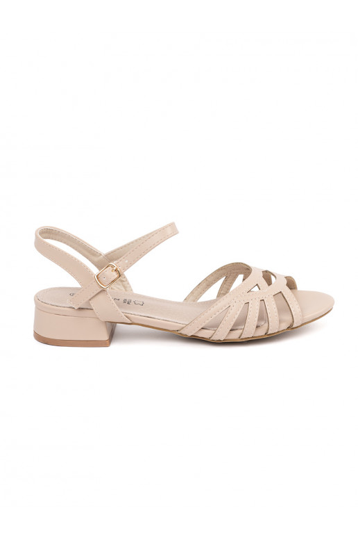 sandals beige ze skórzaną wkładką