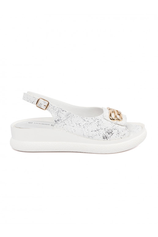sandals flat white color with stylish details