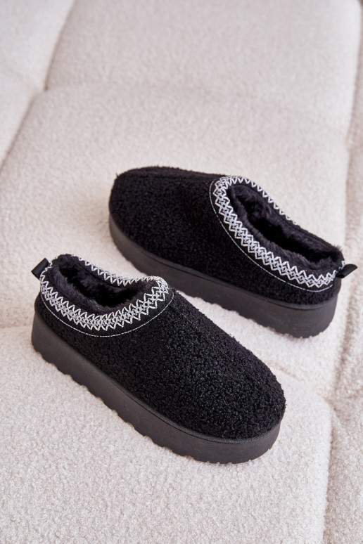 Women's Snow Boots On Platform With Embroidery Black Tirissa Women's Snow Boots On Platform With Embroidery Black Tirissa