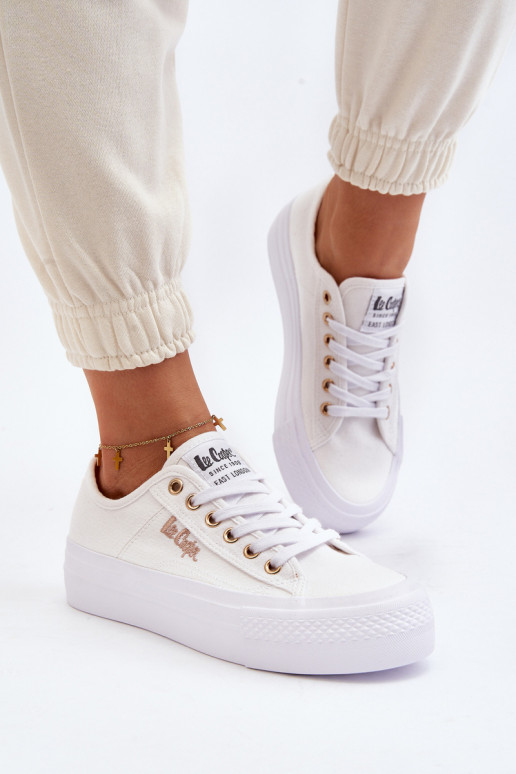 White Women's Platform Sneakers Lee Cooper LCW-24-31-2725