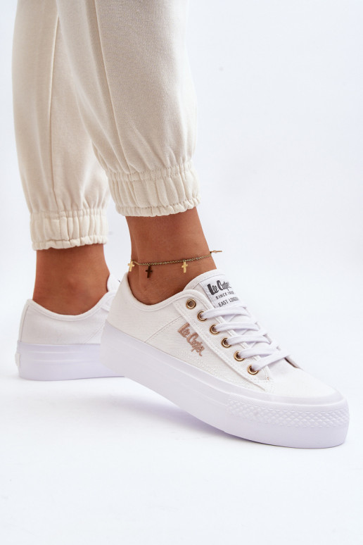 White Women's Platform Sneakers Lee Cooper LCW-24-31-2725
