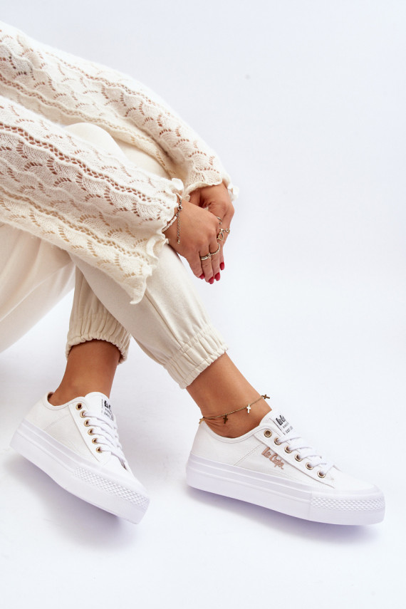White Women's Platform Sneakers Lee Cooper LCW-24-31-2725