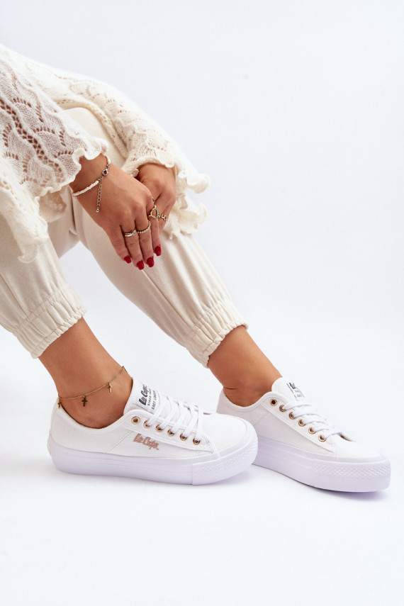 White Women's Platform Sneakers Lee Cooper LCW-24-31-2725