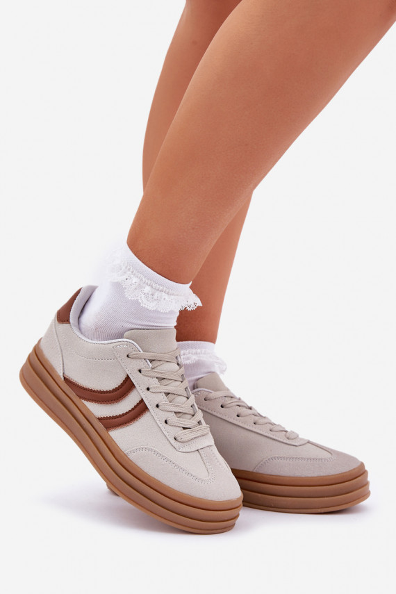 Stylish platform sneakers gray Doriwa
