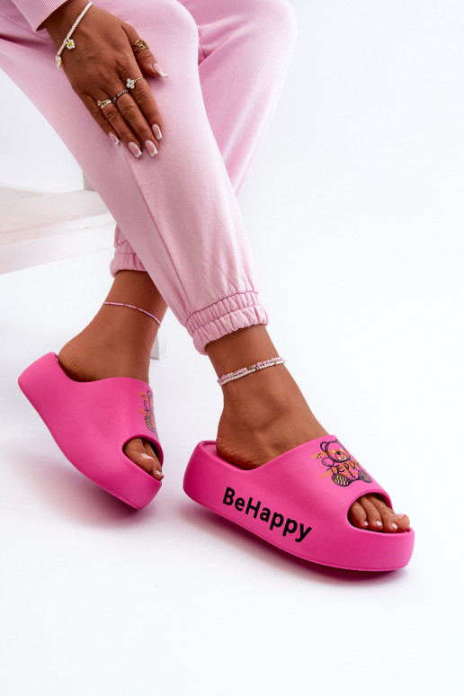 Light Women's Slides on Thick Sole with Bear Foam Pink Serefina Light Women's Slides on Thick Sole with Bear Foam Pink Serefina