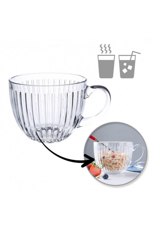 Filiżanka szklanka ryflowana duża 460 ml 1pcs. SZK152