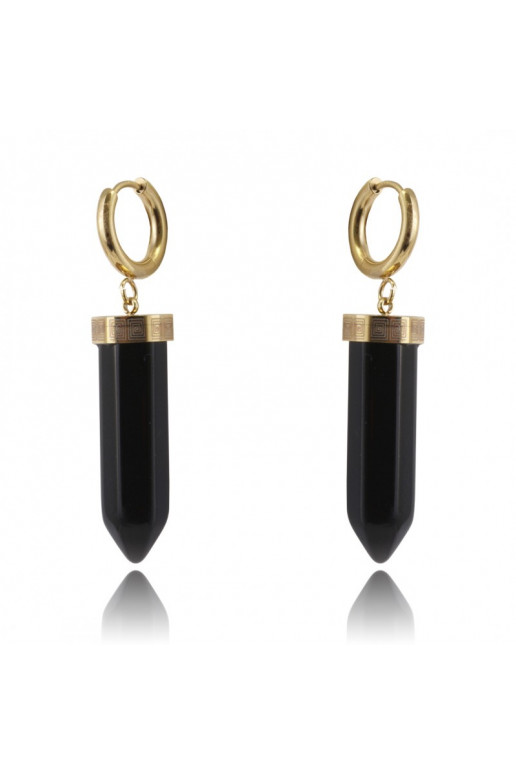 gold color-plated stainless steel earrings cover with gold górski KST2904CZ