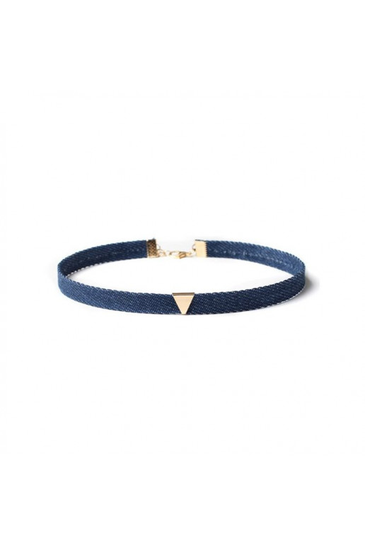 Necklace DENIM CHOKEJ withTriangleEM - N469