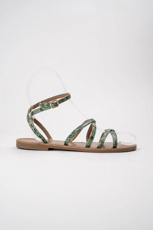 Women's sandals ZAYA GREEN Wakacyjna Świeżość i Pleciony Styl