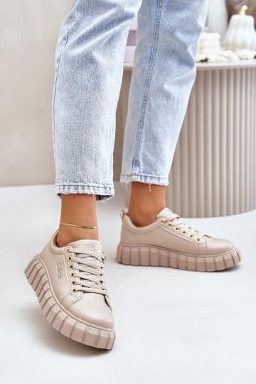 Warm Women's Sneakers Big Star MM274618 Beige 2