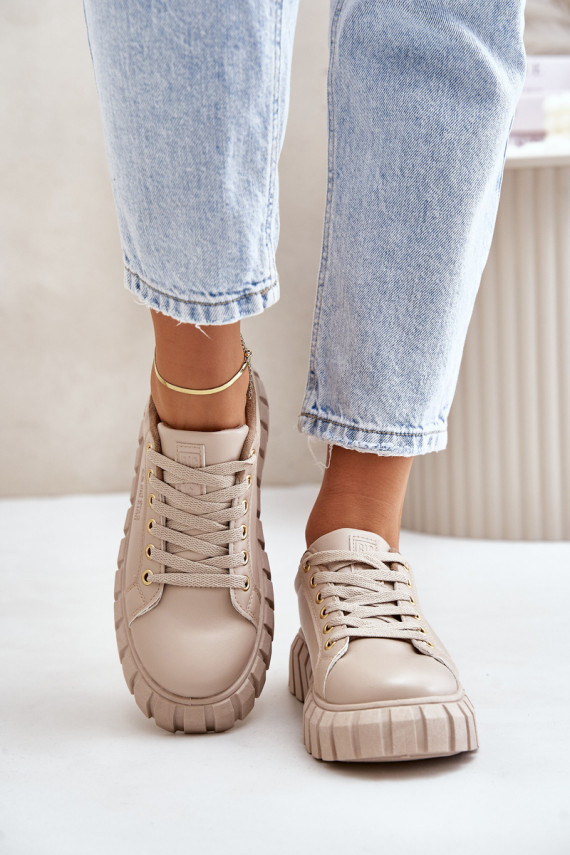 Warm Women's Sneakers Big Star MM274618 Beige