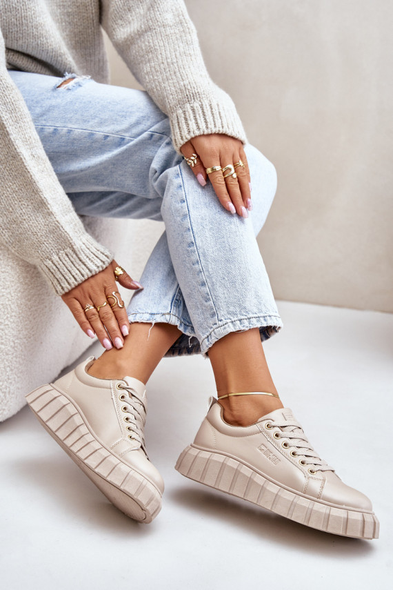 Warm Women's Sneakers Big Star MM274618 Beige
