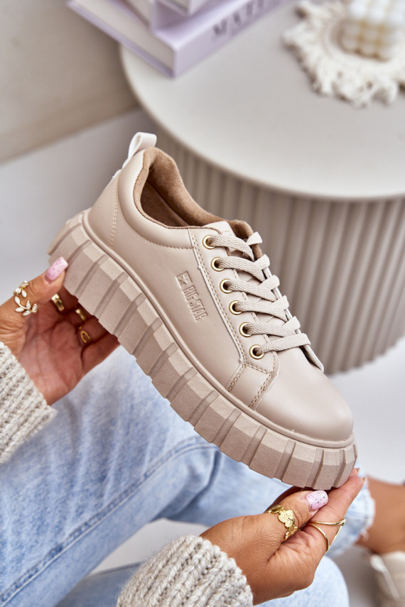 Warm Women's Sneakers Big Star MM274618 Beige