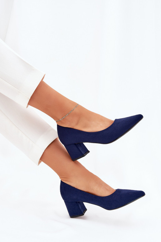 Ladies Pumps With Pointed Toes On A Heel Dark Blue Merinette Ladies Pumps With Pointed Toes On A Heel Dark Blue Merinette