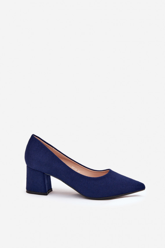 Ladies Pumps With Pointed Toes On A Heel Dark Blue Merinette