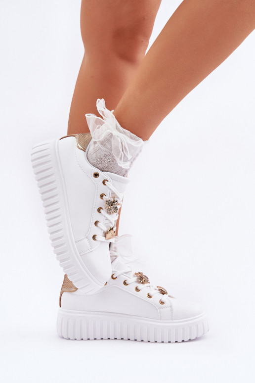Women's sneakers with embellishments white Grelesi