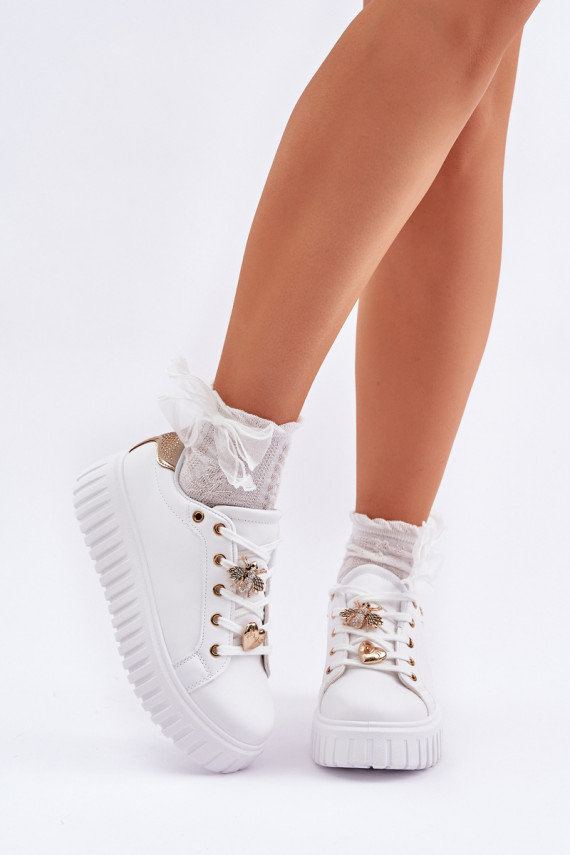 Women's sneakers with embellishments white Grelesi