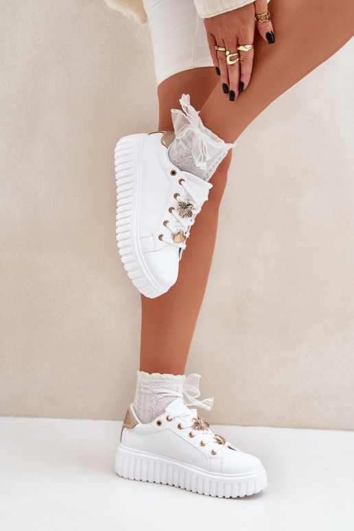 Women's sneakers with embellishments white Grelesi