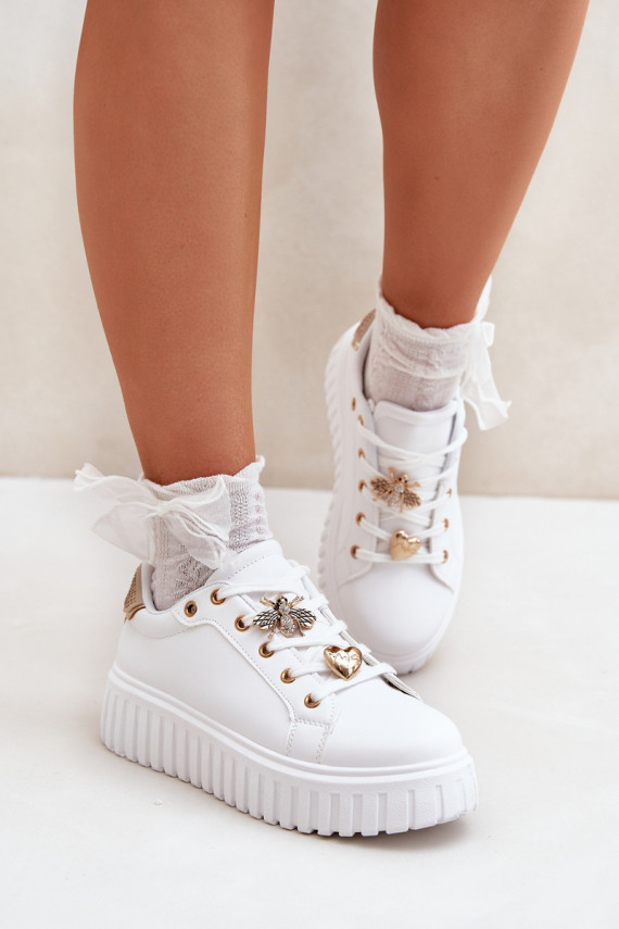 Women's sneakers with embellishments white Grelesi