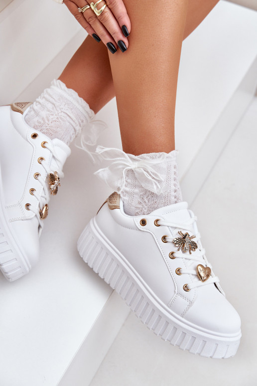 Women's sneakers with embellishments white Grelesi