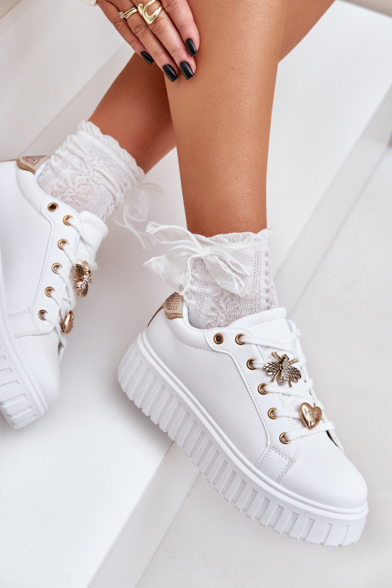 Women's sneakers with embellishments white Grelesi