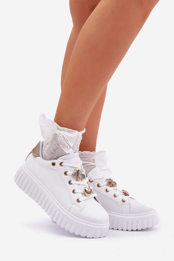 Women's sneakers with embellishments white Grelesi