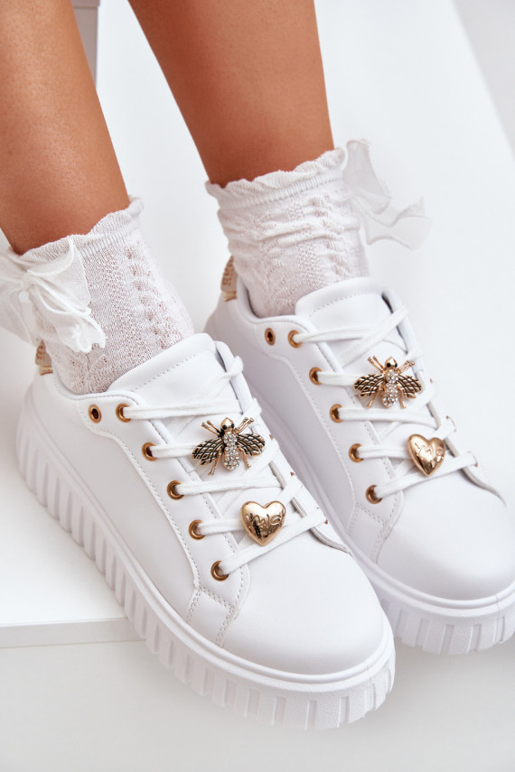 Women's sneakers with embellishments white Grelesi