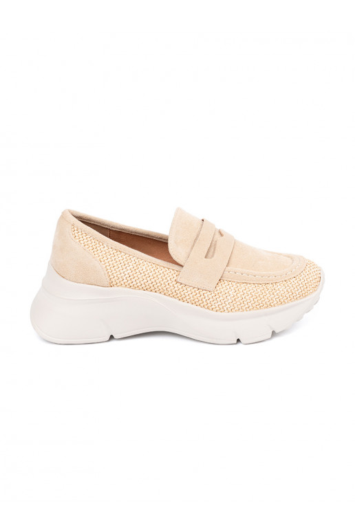 ivory shoes on a thick sole