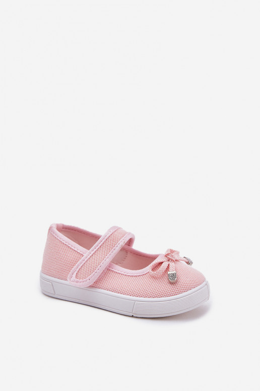Children's ballet flats with bow pink Amirinas