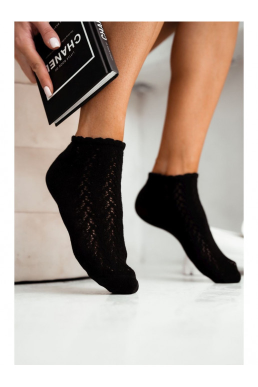 Women's ankle socks lace black