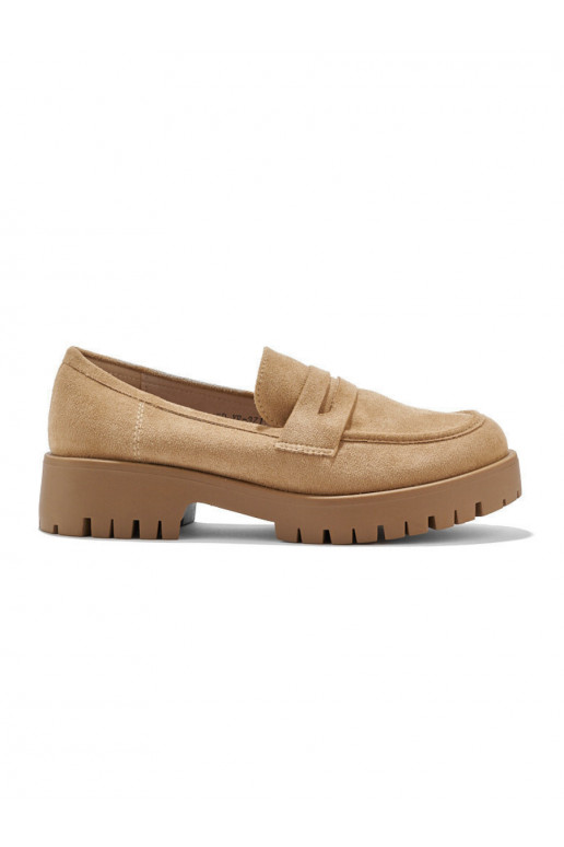 beige womens Women's moccasins of suede