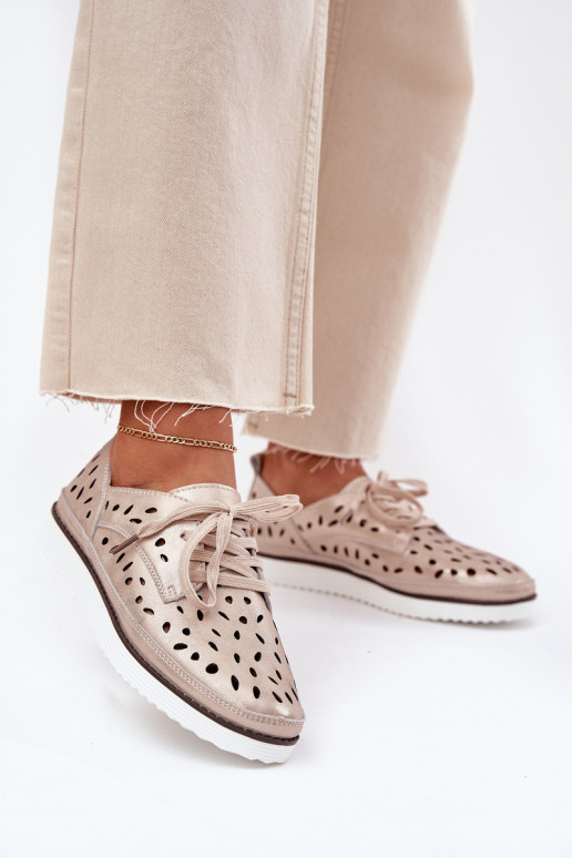 Ladies Leather Shoes S.Barski LR51-611 Gold