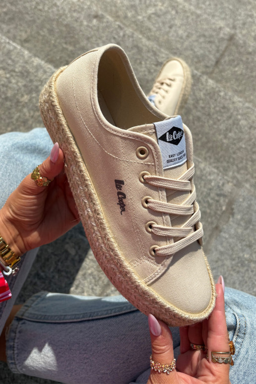 Women's Sneakers With Braiding Lee Cooper LCW-25-44-3215 Beige