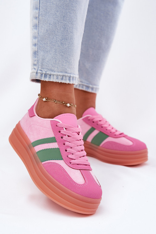Low platform sneakers pink Ovivene