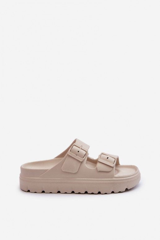 Women's Foam Platform Slides Beige Melorea