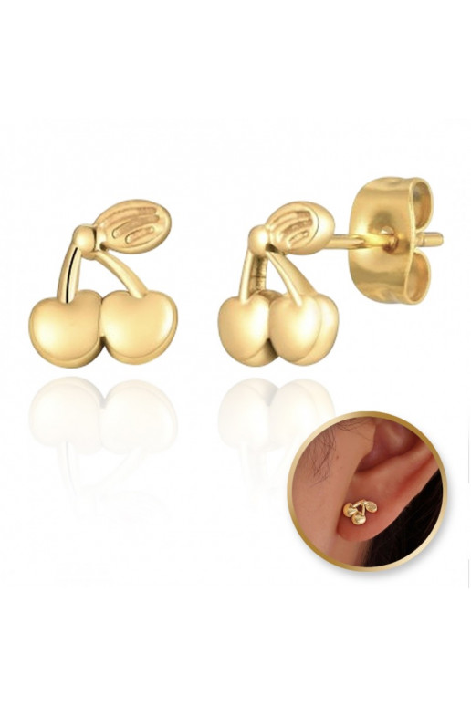 Stainless steel earrings platerowane cover with gold WISIENKI,  KST3317