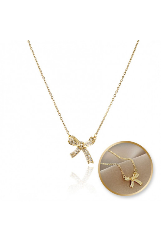 Necklace from stainless steel   cyrkonie NST2166