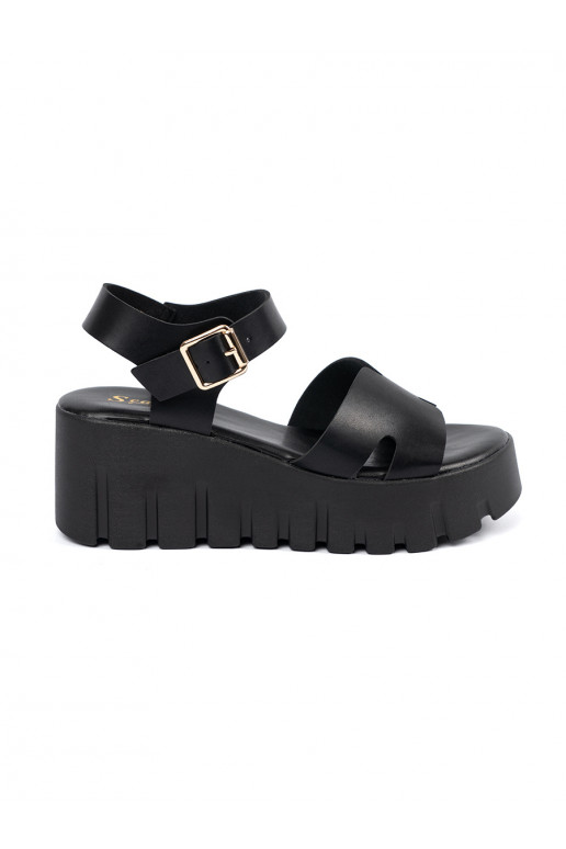 sandals black with a high platform