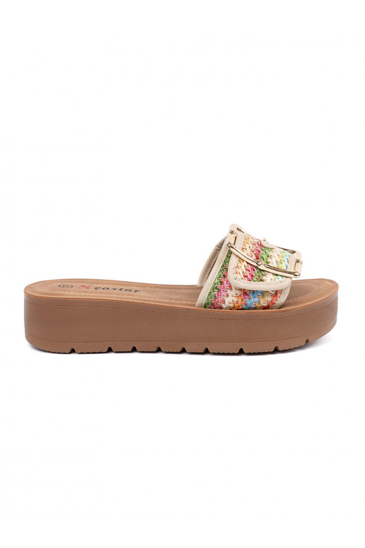 Slippers multicolored with buckles