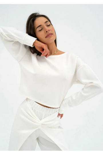 Jase - Ecru short sweatshirt 2