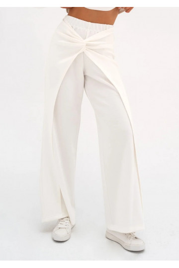 Jase - Ecru draped trousers 2