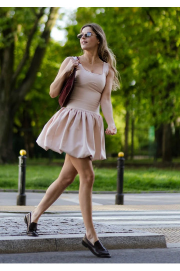 Katie - Beige mini bomb dress 2