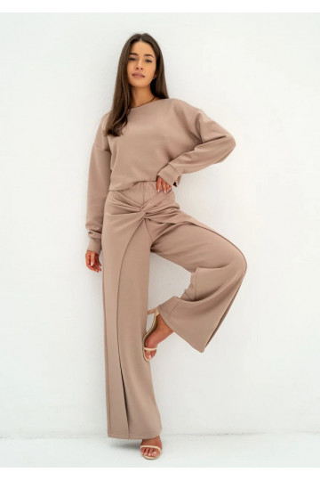 Jase - Latte draped trousers 2