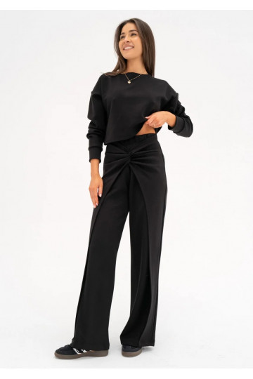 Jase - Black draped trousers 2