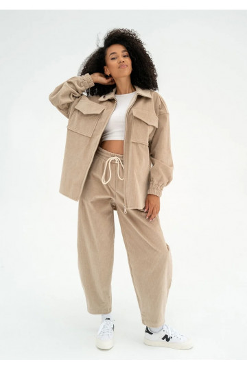 Cord - Beige curduroy trousers 2