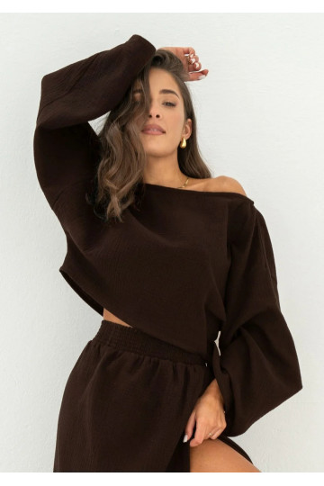 Terea - Brown muslin top