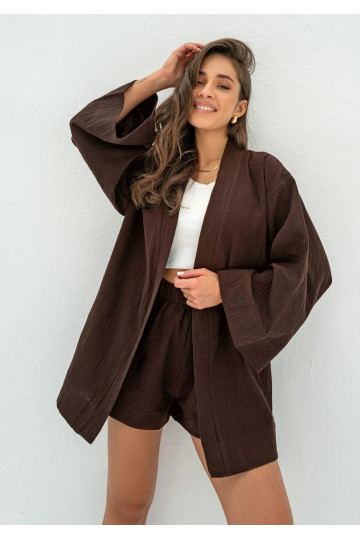Pavla - Brown muslin shirt