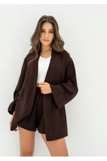 Pavla - Brown muslin shorts