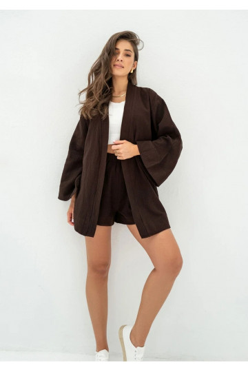 Pavla - Brown muslin shorts 2