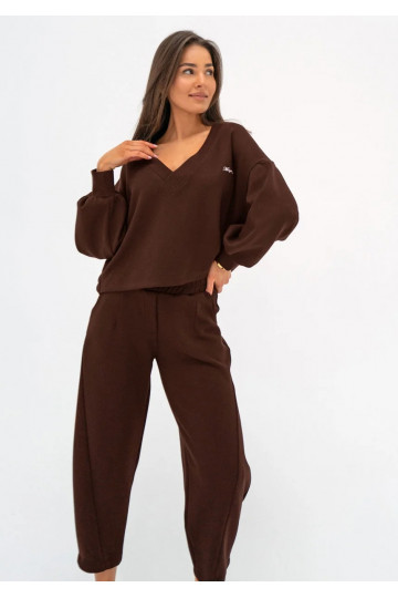Ollie - Brown rayon sweatpants 2